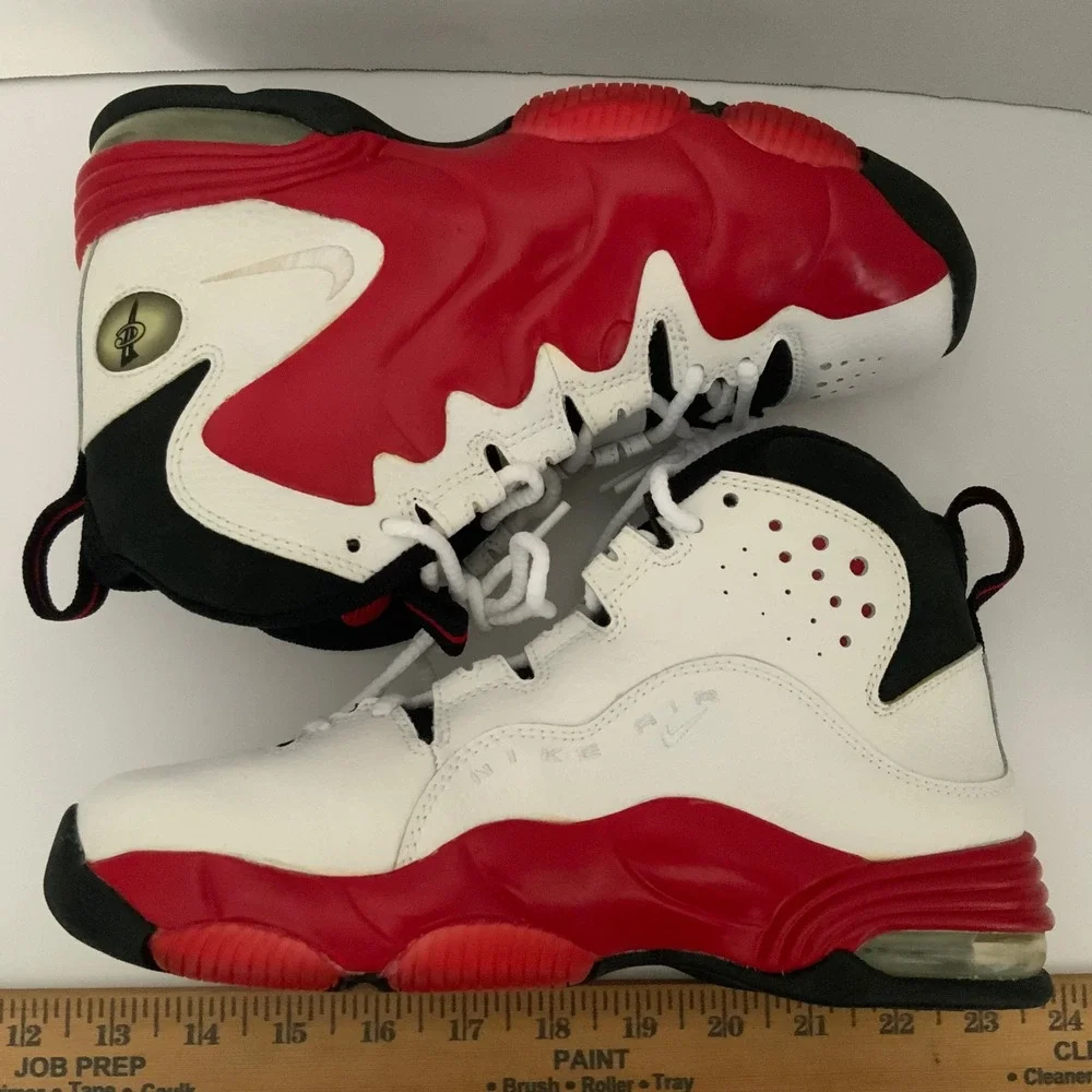 Nike Air Penny III 3 LE GS White Varsity Red Black 344977-101 Mens 4.5Y Sneakers